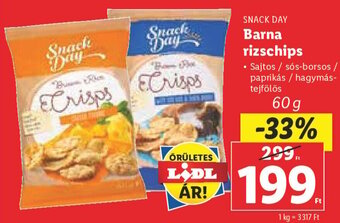 Lidl SNACK DAY Barna rizschips 60 g ajánlat