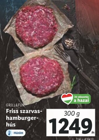 Lidl GRILL&FUN Friss szarvas-hamburger-hús 300 g ajánlat