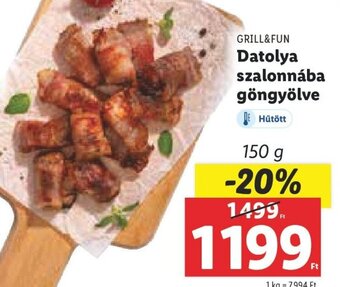 Lidl GRILL&FUN Datolya szalonnába göngyölve 150 g ajánlat