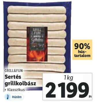 Lidl GRILL&FUN Sertés grillkolbász 1 kg ajánlat