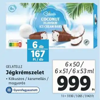 Lidl GELATELLI Jégkrémszelet 6 x 50 - 6 x 53 ml ajánlat