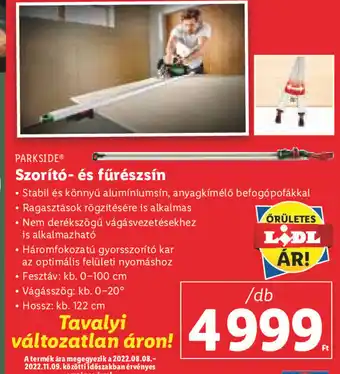 Lidl PARKSIDE Szorító- és fűrészsín 1 db ajánlat