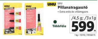 UHU Pillanatragasztó 4,5 g / 3 x 1 g