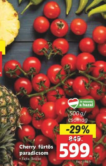 Lidl Cherry fürtös paradicsom 500 g ajánlat