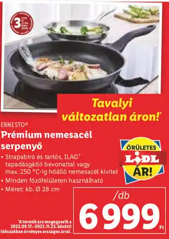 Lidl ERNESTO Prémium nemesacél serpenyő 1 db ajánlat