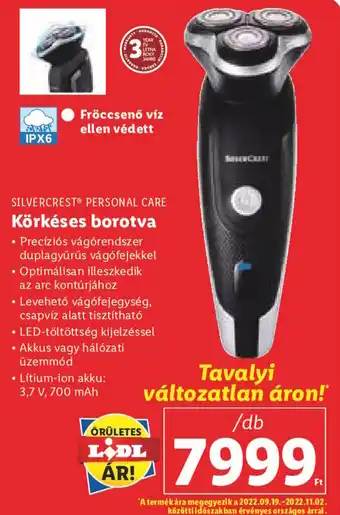 SILVERCREST PERSONAL CARE Körkéses borotva 1 db