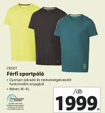 Lidl CRIVIT Férfi sportpóló 1 db ajánlat