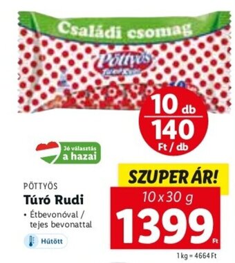 Lidl PÖTTYÖS Túró Rudi 10 x 30 g ajánlat