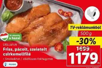 Lidl GRILL&FUN Friss, pácolt, szeletelt csirkemellfilé 500 g ajánlat