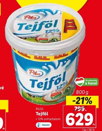 Lidl PILOS Tejföl 800 g ajánlat