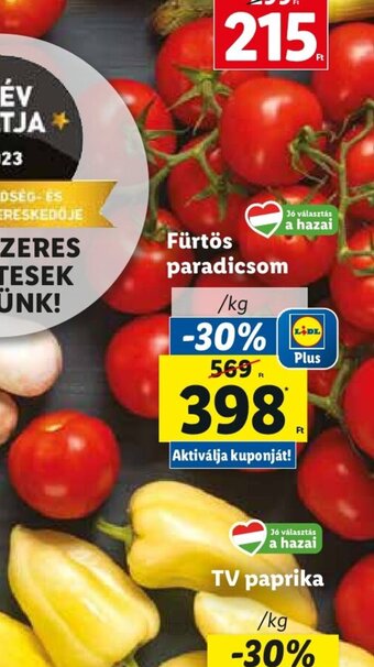 Lidl Fürtös paradicsom 1 kg ajánlat