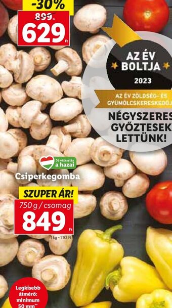 Lidl Csiperkegomba 750 g ajánlat