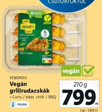 Lidl VEMONDO Vegán grillrudacskák 210 g ajánlat