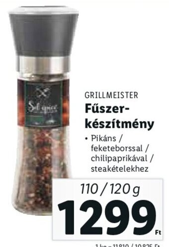 Lidl GRILLMEISTER Fűszer-készítmény 110 / 120 g ajánlat