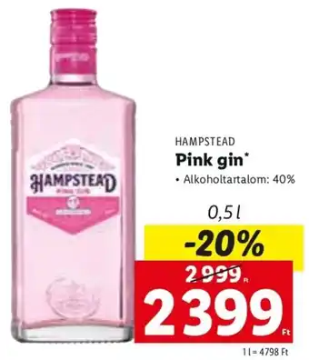 Lidl HAMPSTEAD Pink gin 0,5 l ajánlat