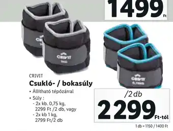 Lidl CRIVIT, Csukló-/bokasúly, 2db ajánlat