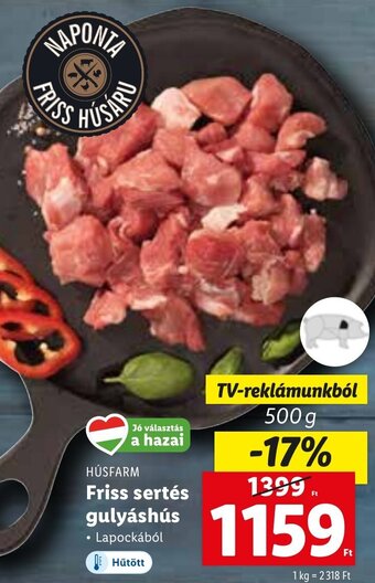 HÚSFARM, Friss sertés gulyáshús, 500g