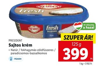 PRESIDENT Sajtos krém, 125g