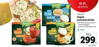 Lidl VEMENDO Vegán szendvicskrém, 115g ajánlat
