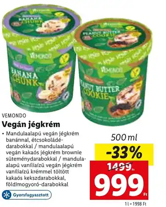 Lidl VEMONDO Vegán jégkrém, 500ml ajánlat