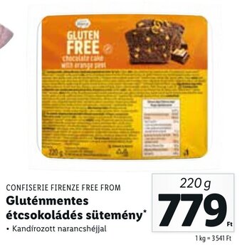 Lidl CONFISERIE FIRENZE FREE FROM, Gluténmentes étcsokoládés sütemény, 220g ajánlat