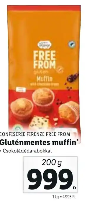 Lidl CONFISERIE FIRENZE FREE FROM Gluténmentes muffin, 200g ajánlat