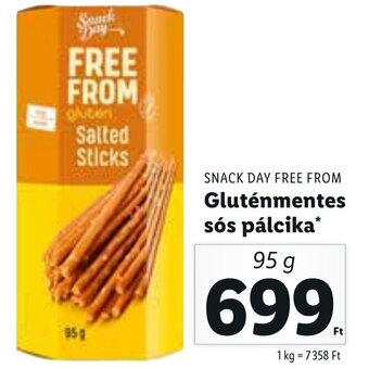 Lidl SNACK DAY FREE FROM, Gluténmentes sós pálcika, 95g ajánlat