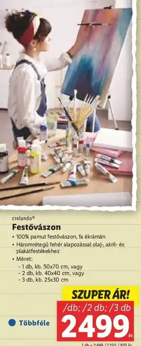 crelando Festővászon 1 - 3 db