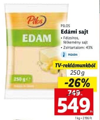 Lidl PILOS Edámi sajt 250 g ajánlat