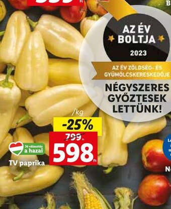 Lidl TV paprika 1 kg ajánlat