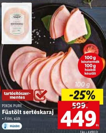 Lidl PIKOK PURE Füstölt sertéskaraj 100 g ajánlat