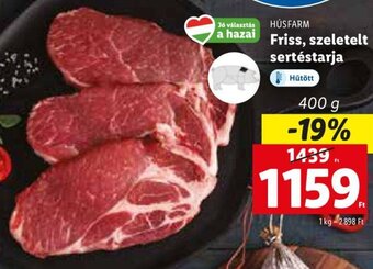 Lidl HÚSFARM Friss, szeletelt sertéstarja 400 g ajánlat