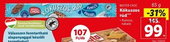 Lidl MISTER CHOC Kókuszos rúd 65 g ajánlat