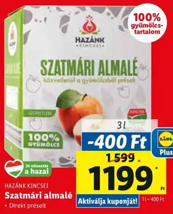 Lidl HAZÁNK KINCSEI Szatmári almalé 3 l ajánlat