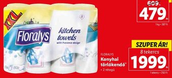 Lidl FLORALYS Konyhai törlőkendő 8 tekercs ajánlat