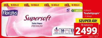 Lidl FLORALYS Toalettpapír 16 tekercs ajánlat