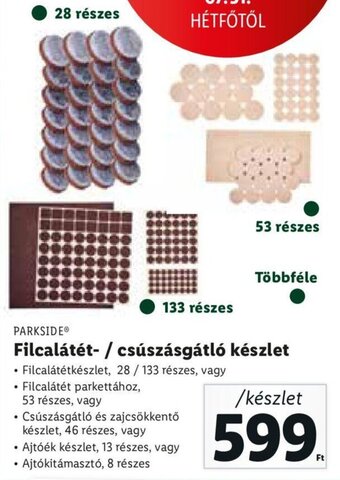 Lidl PARKSIDE Filcalátét- / csúszásgátló készlet ajánlat