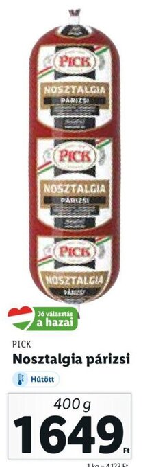 Lidl PICK Nosztalgia párizsi 400 g ajánlat
