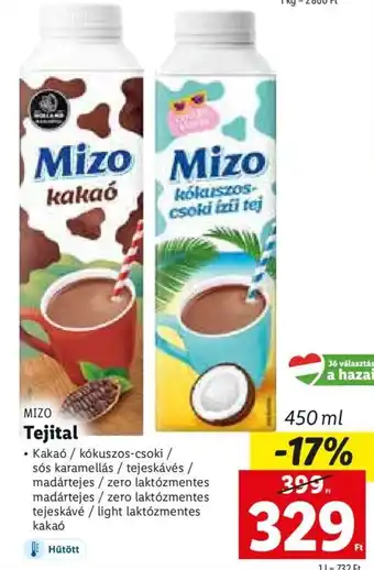 Lidl MIZO Tejital 450 ml ajánlat
