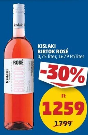 PENNY KISLAKI BIRTOK ROSÉ 0,75 l ajánlat