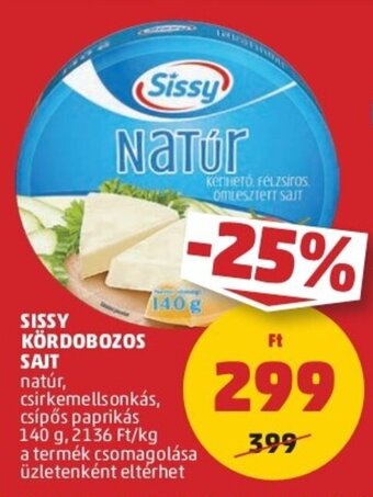 PENNY SISSY KÖRDOBOZOS SAJT 140 g ajánlat