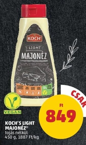 PENNY KOCH'S LIGHT MAJONÉZ 450 g ajánlat
