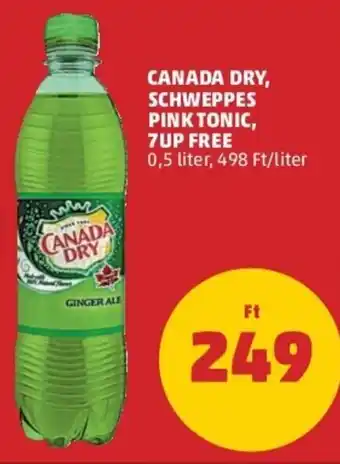 CANADA DRY, SCHWEPPES PINKTONIC, 7UP FREE 0,5 l
