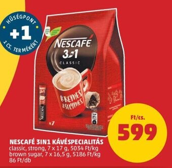 PENNY NESCAFÉ 3IN1 KÁVÉSPECIALITÁS 7 x 17 / 7 x 16,5 g ajánlat