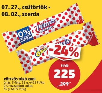 PENNY PÖTTYÖS TÚRÓ RUDI 51 / 35 g ajánlat