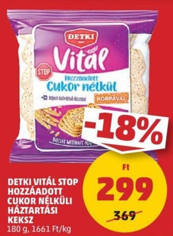 PENNY DETKI VITÁL STOP HOZZÁADOTT CUKOR NÉLKÜLI HÁZTARTÁSI KEKSZ 180 g ajánlat