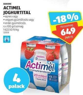 ALDI DANONE ACTIMEL JOGHURTITAL 4 x 100 g ajánlat