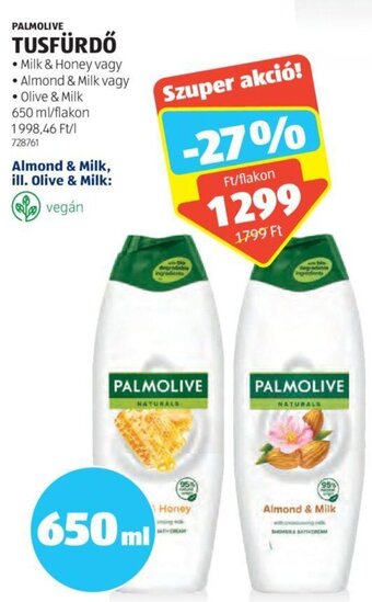 ALDI PALMOLIVE TUSFÜRDŐ 650 ml ajánlat