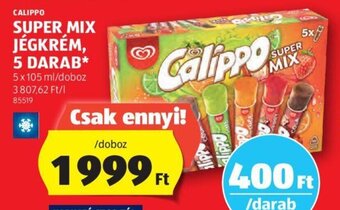 ALDI CALIPPO SUPER MIX JÉGKRÉM 5 x 105 ml ajánlat