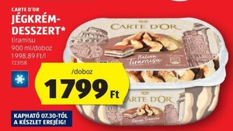 ALDI CARTE D'OR JÉGKRÉM-DESSZERT 900 ml ajánlat